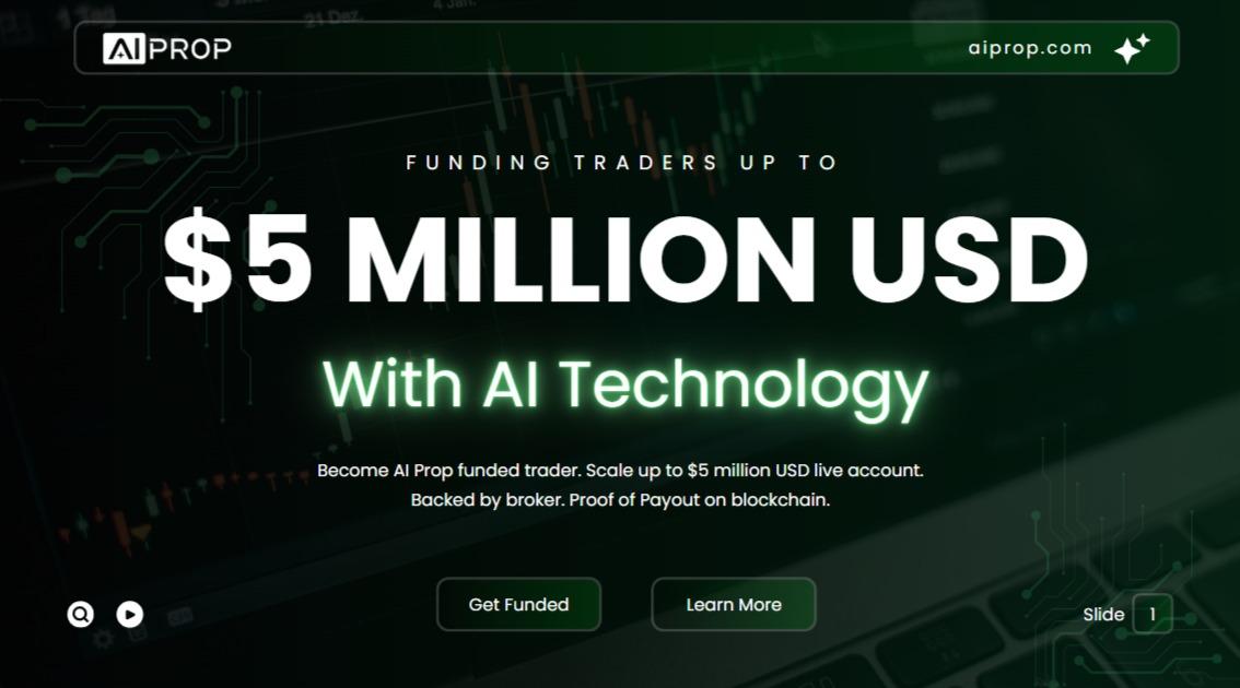 Banner AI Prop: cấp vốn cho trader tới 5 triệu USD bằng công nghệ AI, được broker hậu thuẫn, payout minh bạch trên blockchain