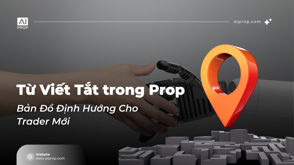 Banner “Từ viết tắt trong Prop – Bản đồ định hướng cho trader mới” với ghim định vị màu cam